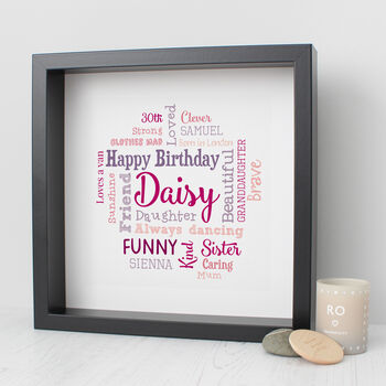 Personalised 30th Birthday Word Art Gift For Her, 2 of 10