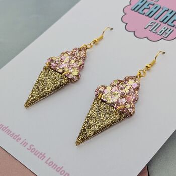Ice Cream Glitter Resin Earrings, 7 of 8