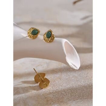 Monaco D’or Gold Jade Natural Stone Ombré Gift Earrings, 4 of 4