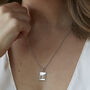 Initial Tag Necklace In Silver Or Gold Vermeil, thumbnail 2 of 5
