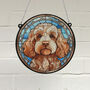 Cockapoo Golden Stained Glass Effect Suncatcher, thumbnail 1 of 3