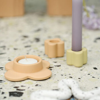 Ceramic Floral Shaped Tea Light Holder, 2 of 7