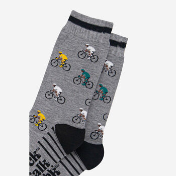 Men's Cycling Road Race Bamboo Socks Grey, 3 of 4