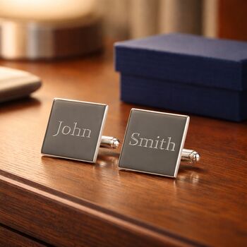 Personalised Silver Plated Cufflinks, 6 of 12