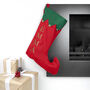 Personalised Christmas Festive Stocking With Bells, thumbnail 3 of 3