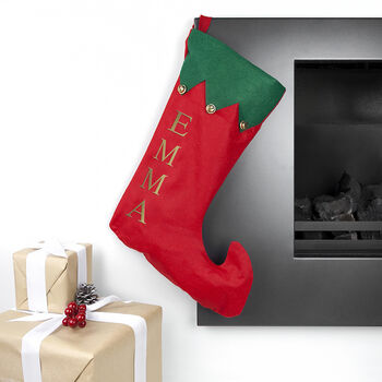 Personalised Christmas Festive Stocking With Bells, 3 of 3