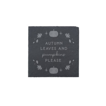 Snuggle Season 'Autumn Leave' Square Slate Coaster | Halloween | Home Decor, 2 of 2