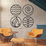 Four Elements Wooden Wall Art For Home Office Interior, thumbnail 7 of 12