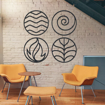 Four Elements Wooden Wall Art For Home Office Interior, 7 of 12