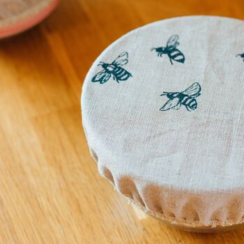 Bee Reusable Linen Bowl Covers Set Of Three, 5 of 7