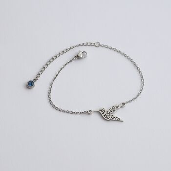 Hummingbird Bracelet With Birthstone, 2 of 10