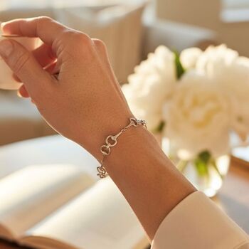 Petite Size Sterling Silver Snaffle Bit Bracelet, 3 of 12