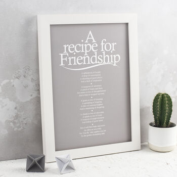 Personalised Friendship Recipe Print With Friend Poem By Bespoke Verse ...