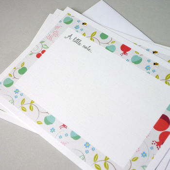 Set Of 12 Personalised Notecards With Floral Border, 8 of 8