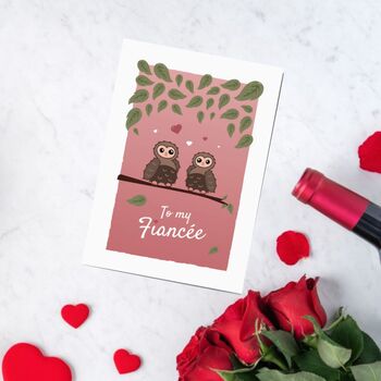 'To My Fiancee' Valentines Day Card, 6 of 12