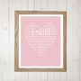Personalised Friend Heart Print, thumbnail 2 of 3