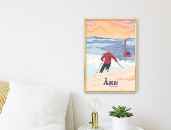 Are Ski Resort Sweden Travel Poster Art Print, 3 of 8