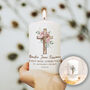 Floral Cross Holy Communion White Wax Pillar Candle, thumbnail 1 of 4
