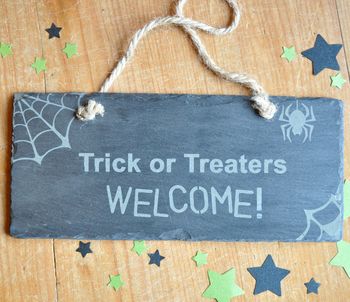 Trick Or Treat Halloween Slate Sign, 2 of 4