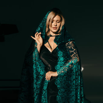 Black Lace Hooded Cape – Bridal Lace Cloak, 3 of 12