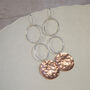 Sterling Silver And Copper Circle Drop Earrings, thumbnail 1 of 3