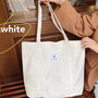 White Canvas Lightweight Book Bags For School, thumbnail 1 of 5