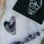 Amethyst Crystal Gua Sha With Black Skull Pouch, thumbnail 5 of 6