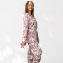 Pink And White Floral 100% Cotton Ladies Pyjamas, thumbnail 2 of 9