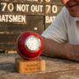 Cricket Ball Clock With Personalised Wood Plinth, thumbnail 10 of 12