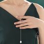 Baroque Pearl And Circle Pendant Long Lariat Necklace, thumbnail 6 of 9