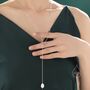 Baroque Pearl And Circle Pendant Long Lariat Necklace, thumbnail 6 of 10