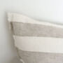 Linen Stripe Cushion Cover, Soft Natural, thumbnail 2 of 5