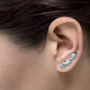 Free Spirit Pearl Silver Ear Climber Earrings, thumbnail 6 of 10
