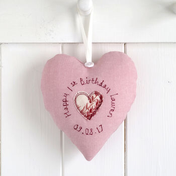 Personalised Hanging Heart Gift For Girls Christening Or 1st Holy Communion, 4 of 11