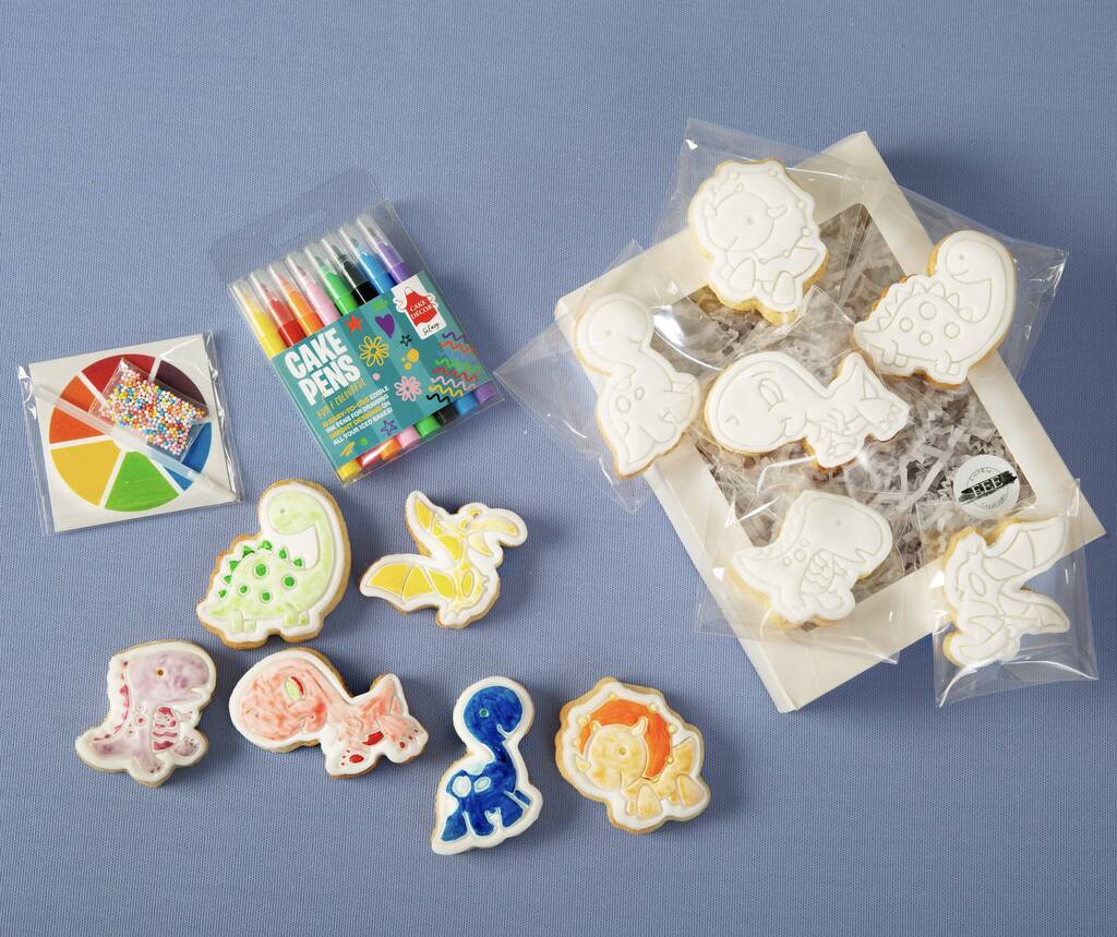 Dinosaur Themed Paint Your Own Cookie Kit By EEE Cookie Creations