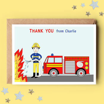 Firefighter Child Birthday Party Invitations, 3 of 4