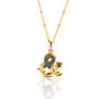 Gold Plated And Initial Necklace With Green Marble, thumbnail 1 of 6