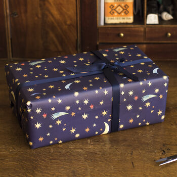 'Starry Night' Pack Of Luxury, Recycled Wrapping Paper, 2 of 9