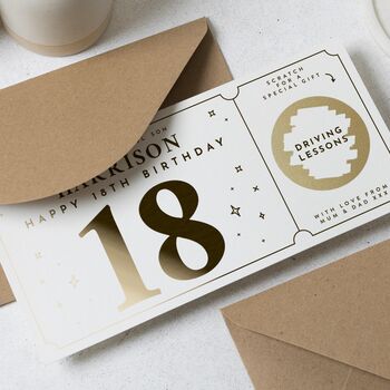 Driving Lessons Custom Scratch Card For Son 18th, 5 of 9