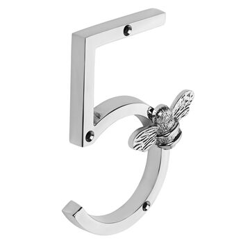 House Numbers With Bee In Nickel Finish, 6 of 11