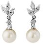 Marquise Crystal And Vintage Pearl Earrings, thumbnail 2 of 2