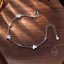 Sterling Silver Tiny Heart Trio And Cz Bracelet, thumbnail 3 of 11