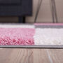 The Rugs Geometric Shaggy Rug Pink Checkered Rug, thumbnail 7 of 12