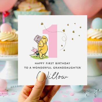 1st Birthday Card Winnie The Pooh Grandson *Fully Personalised, 2 of 2