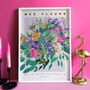Flower Market Personalised Wedding Bouquet Print, thumbnail 1 of 4