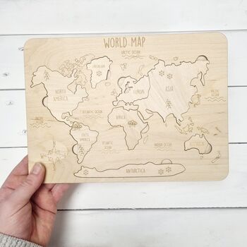 Children's Wooden World Map Puzzle, 2 of 6