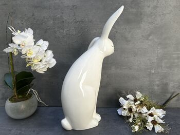 Large 43cm White Porcelain Floppy Ear Bunny Rabbit Gift, 4 of 12