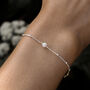 October Birthstone Opal Sterling Silver Bracelet, thumbnail 2 of 5