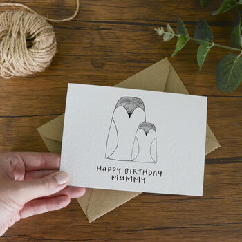 Penguin Happy Birthday Mummy Card, 3 of 4