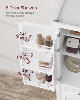 Tall Kitchen Pantry Cupboard High Storage Cabinet, 4 of 8